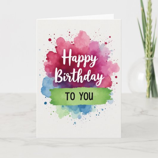 Carte d'anniversaire à écriture peinte (Devant)