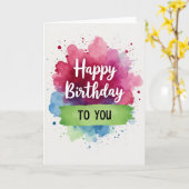 Carte d'anniversaire à écriture peinte (Fleur jaune)