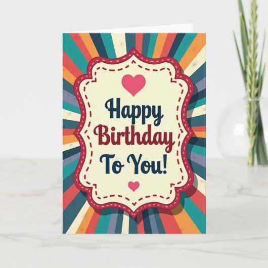 Carte d'anniversaire à emblème floral (Devant)
