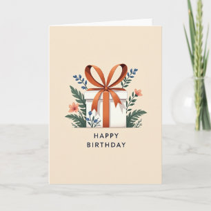 Carte d'anniversaire à feuillage joyeux
