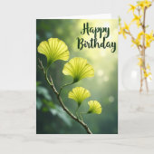 Carte d'anniversaire à feuille de Chartreuse (Fleur jaune)