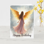 Carte d'anniversaire à figure ailée (Fleur jaune)