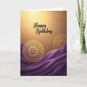 Carte d'anniversaire à filigrane doré