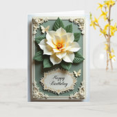 Carte d'anniversaire à fleur sculptée (Fleur jaune)