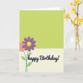 Carte d'anniversaire à fleurs bicolores (Fleur jaune)