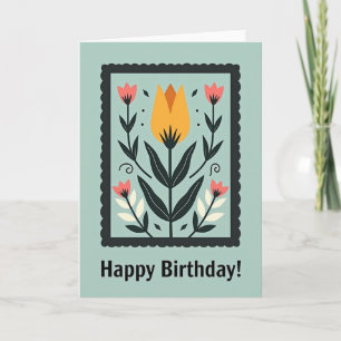 Carte d'anniversaire à fleurs en dentelle
