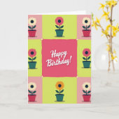 Carte d'anniversaire à fleurs en pot (Fleur jaune)