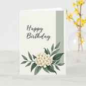 Carte d'anniversaire à fleurs scriptées (Fleur jaune)