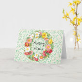Carte d'anniversaire à fleurs vintage (Fleur jaune)