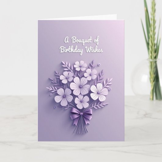 Carte d'anniversaire à floraison de lilas (Devant)