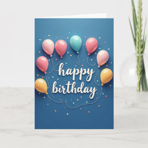 Carte d'anniversaire à fond bleu
