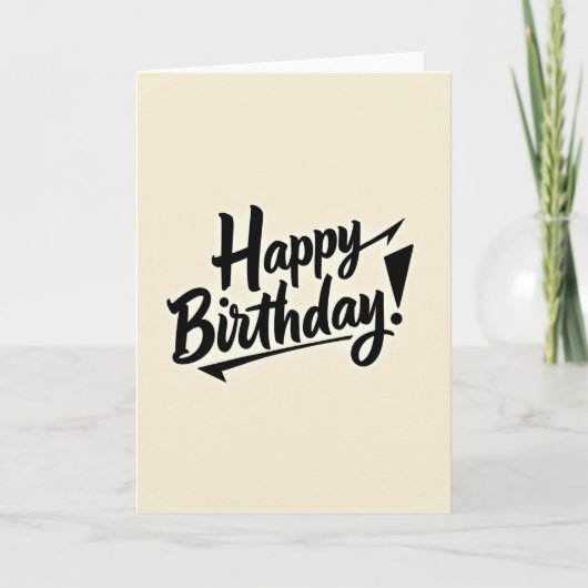 Carte d'anniversaire à fond crémeux (Devant)