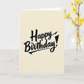 Carte d'anniversaire à fond crémeux (Fleur jaune)