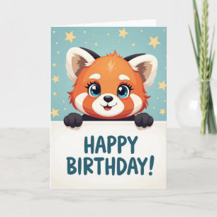 Carte d'anniversaire à fourrure orange