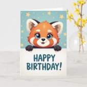 Carte d'anniversaire à fourrure orange (Fleur jaune)