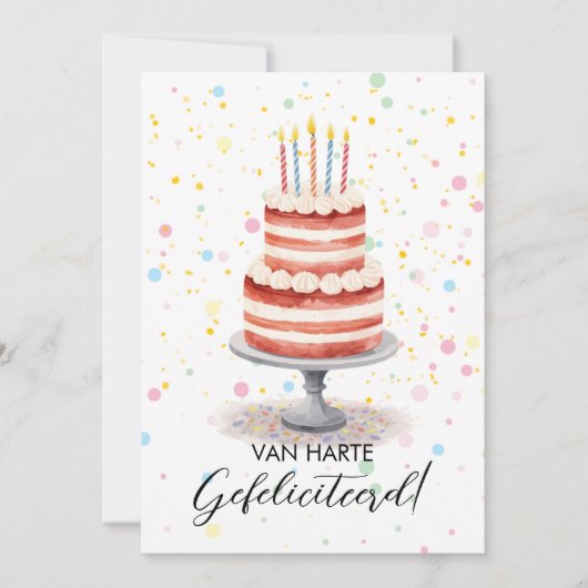 Carte d'anniversaire à gâteau à l'aquarelle (Devant)