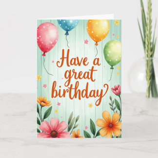 Carte d'anniversaire à globes aquarelle