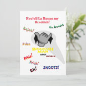 Carte d'anniversaire (à Hawaiian Olelo et Pidgin) (Debout devant)