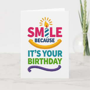 Carte d'anniversaire à la bougie souriante
