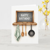 Carte d'anniversaire à la craie rustique (Fleur jaune)