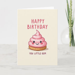 Carte d'anniversaire à la crème en spirale douce