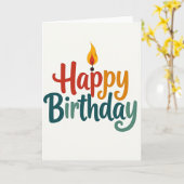 Carte d'anniversaire à la flamme douce (Fleur jaune)