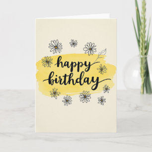 Carte d'anniversaire à la fleur de marguerite aqua