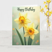 Carte d'anniversaire à la fleur de trompette (Fleur jaune)