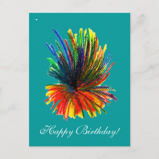 Carte d'anniversaire à la Fleur tropicale (Devant)
