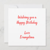 Carte d'anniversaire à la framboise (Dos)
