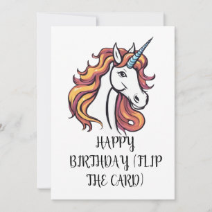 Carte d'anniversaire à la licorne mignonne