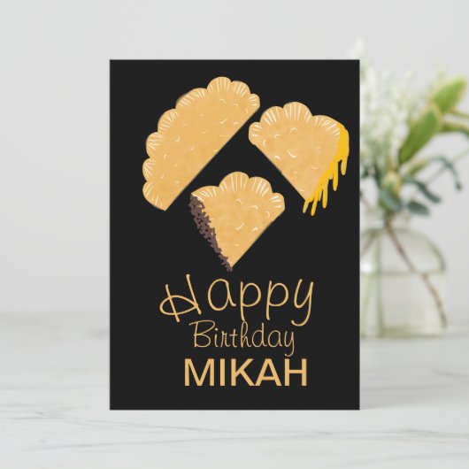 Carte d'anniversaire à la main Empanada (Debout devant)