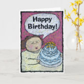 Carte d'anniversaire, à la part (Fleur jaune)