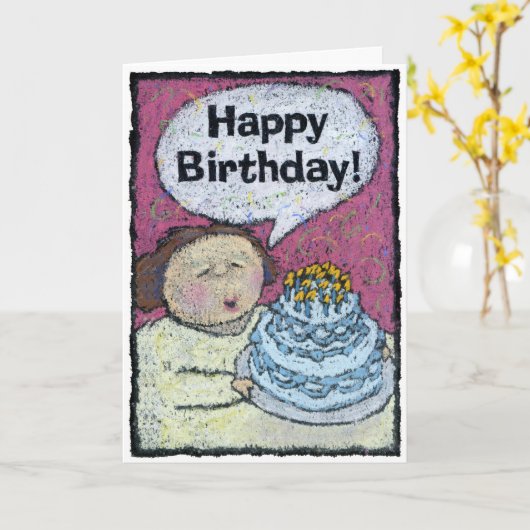 Carte d'anniversaire, à la part (Fleur jaune)