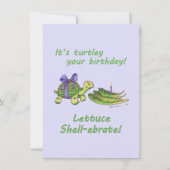 Carte d'anniversaire à la tortue avec laitue et bo (Devant)