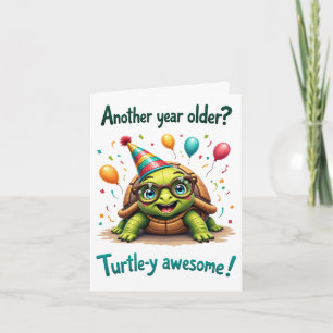 Carte d'anniversaire à la Tortue mignonne - "Turtl