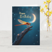 Carte d'anniversaire à l'aile éthérée (Fleur jaune)