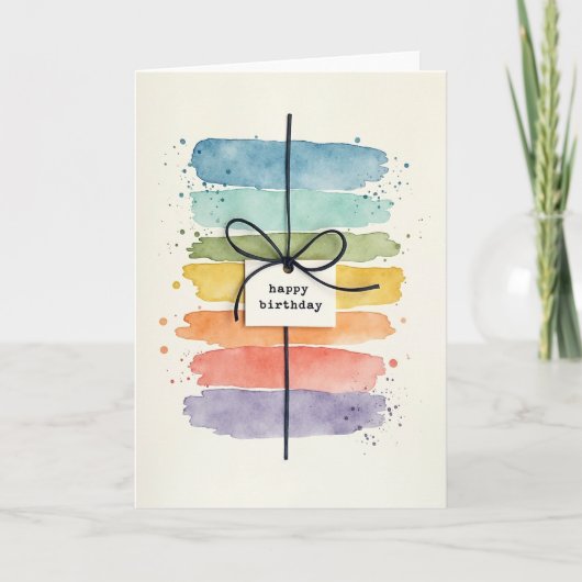 Carte d'anniversaire à l'aquarelle (Devant)