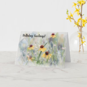 Carte d'anniversaire à l'aquarelle Fleurs sauvages