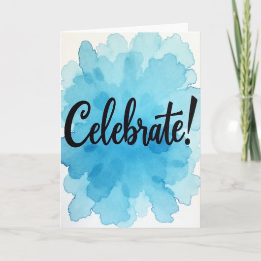 Carte d'anniversaire à l'aquarelle fluide (Devant)