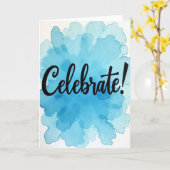 Carte d'anniversaire à l'aquarelle fluide (Fleur jaune)