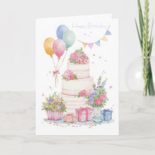 Carte d'anniversaire à l'aquarelle personnalisée