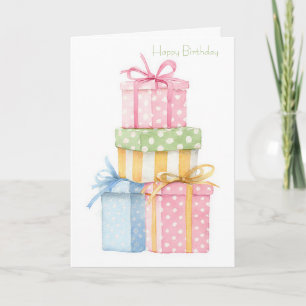 Carte d'anniversaire à l'aquarelle personnalisée