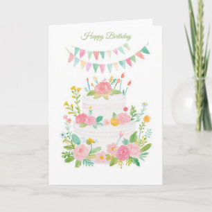 Carte d'anniversaire à l'aquarelle personnalisée