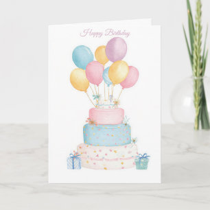 Carte d'anniversaire à l'aquarelle personnalisée