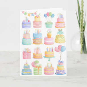 Carte d'anniversaire à l'aquarelle personnalisée