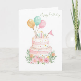 Carte d'anniversaire à l'aquarelle personnalisée