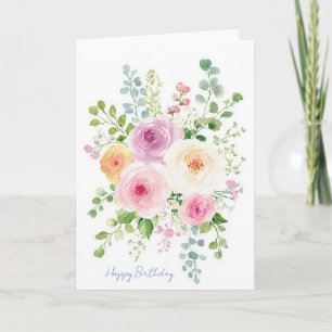 Carte d'anniversaire à l'aquarelle personnalisée