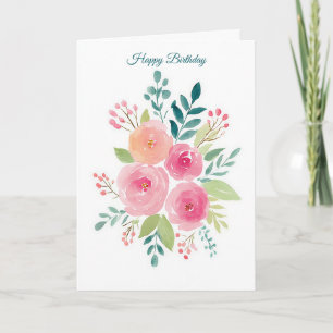 Carte d'anniversaire à l'aquarelle personnalisée