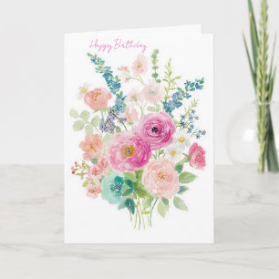 Carte d'anniversaire à l'aquarelle personnalisée